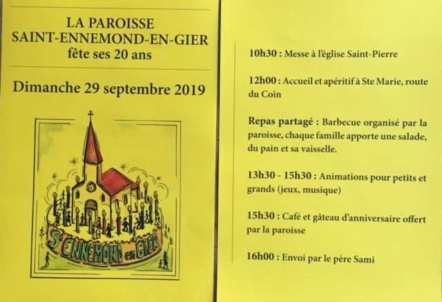 Visuel : La Paroisse a 20 ans